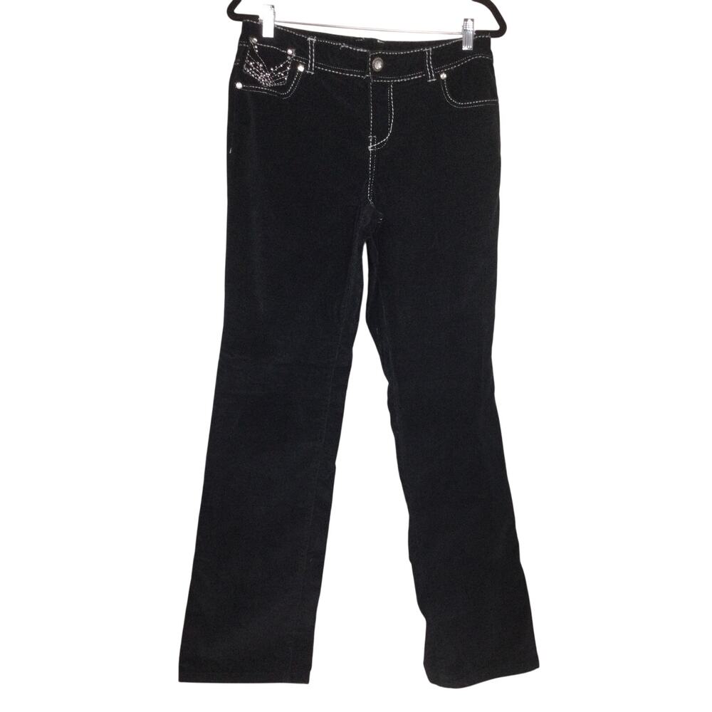 Style&Co Premium Y2K McBling Rhinestone Cowgirl Studded Straight Leg Pant 6